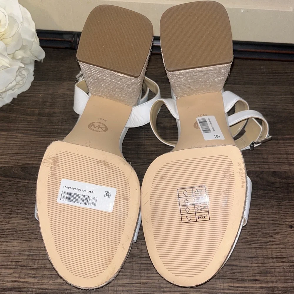 MICHAEL Michael Kors Ashton Ankle-Strap Espadrille Platform Sandals sz 10 NWT